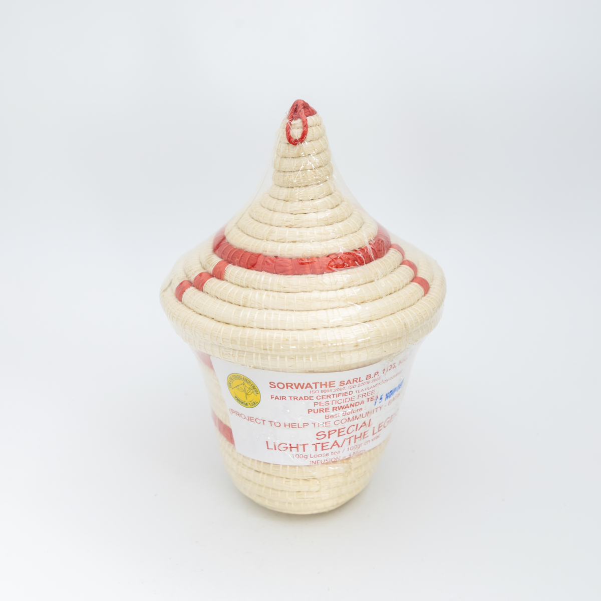 Red sisal "Agaseke" basket containing Special Light Highland | 100 g | Loose Tea